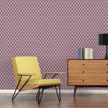 Papel pintado morado estilo retro chic