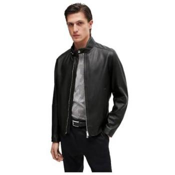 BOSS H Mansell2 Leather Jacket for Men in Black Size 50