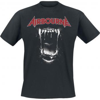 T‑Shirt homme noir Airbourne « Tracks Barking Dog » – Longueur courte – Taille variable