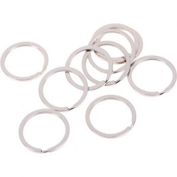 10 Silver Tone Metal Keyring Split Rings