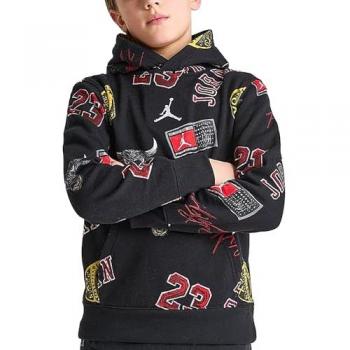 Jordan Essentials AOP Fleece Hoodie für Kinder, Schwarz, 10-12 Jahre