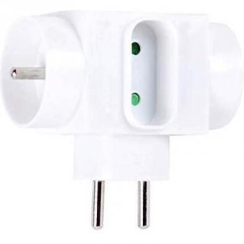 Multiprise Triplite Electraline 531187 | 3 Prises (2x16A, 1x6A), Blanc