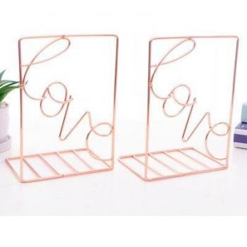 2 Pack Love Shaped Bookends, Shelf Organizer