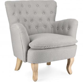 Klassischer Bouclè-Sessel Orlins in Grau