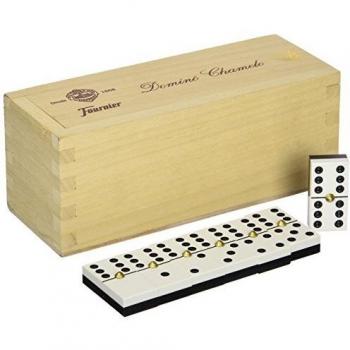 Domino Chamelo aus Holz von Fournier mit Celuloid-Fichas