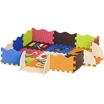 HOMCOM Alfombra de Actividades 120x90,5x16,5 cm 25 Piezas EVA Suave Multicolor