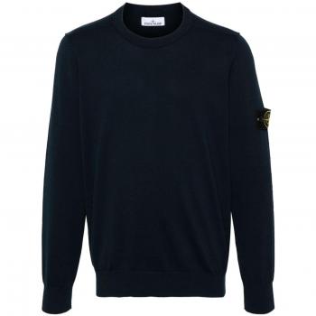 Stone Island Blue Cotton Sweater Size S
