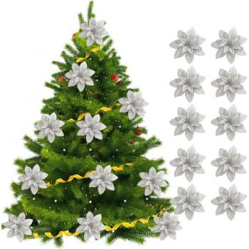 10Pcs Xmas Tree Flower Decorations