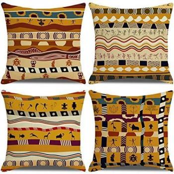 LaxEuyO 18x18 African Print Cushion Case Set