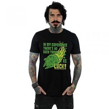 Star Wars Men's Millennium Falcon Shamrock Luck T-Shirt Black Large