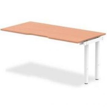 Evolve Single Ext Kit White Frame Bench Desk 1600 Beech