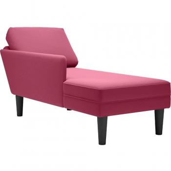Tumbona Elegante Vino Roja – Reposabrazos Derecho y Almohada