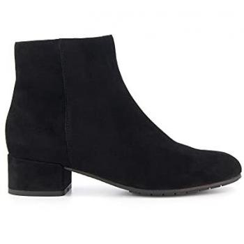 Dune London Women's Pippie Black Suede Low-Heel Ankle Boots Size 6