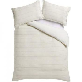 Next Natural N. Premium 200 Faden Zähler Waffel Streifen 100 % Baumwolle Duvet Cover & Pillowcase Set – Deutsch