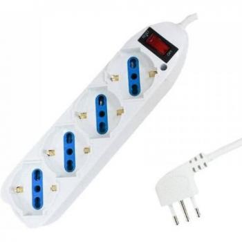 Multipresa da cucina ciabatta 5m 4 posizioni universali 10/16A schuko + switch 10A laterale bianco