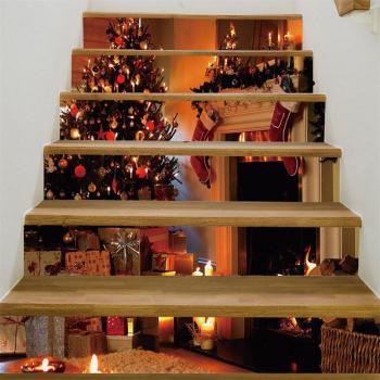 Papel Tapiz Papá Noel Escaleras 40 #