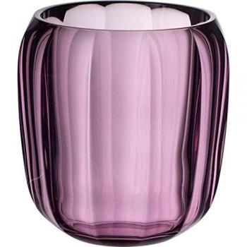 Villeroy & Boch Noble Rose Windlicht, 15,5 cm, Kristallglas, Klar/Pink