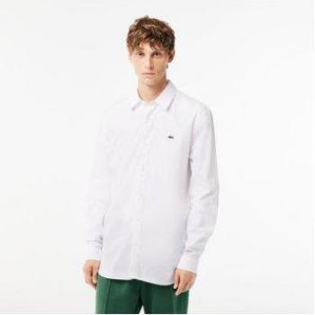 Camicia Lacoste Blanc 43 Uomo Comfort