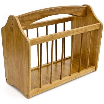 Présentoir Journaux Relaxdays – Grille Bambou