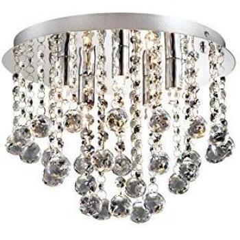 Bijoux 5-Light Crystal Semi-Flush Ceiling Fixture in Chrome