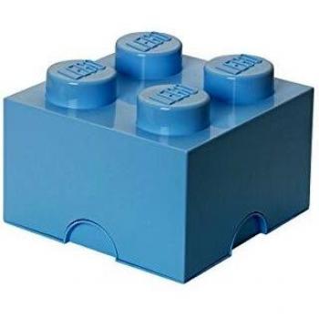 Mattoncino-contenitore Lego a 4 Bottoncini, Contenitore Impilabile, 5,7 Litri, Azzurro