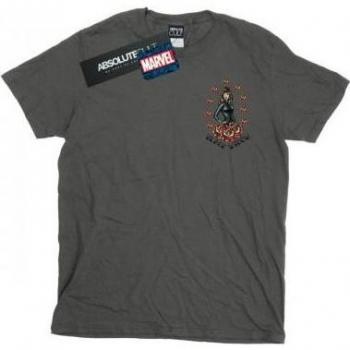 Tee-shirt blanc Black Widow avec motif tatouage