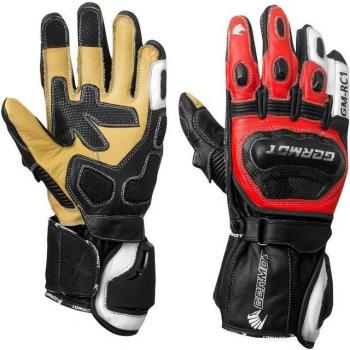 Guanti moto Germot Minneapolis XL Nero Bianco Rosso Beige