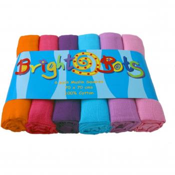 Bright Bots Girls Combo Swaddles (70 cm, Pack of 6)
