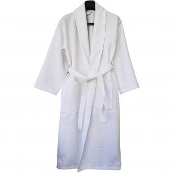 Halato da bagno Pique Shalyaka, 100% cotone, bianco, taglia L