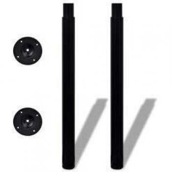 VidaXL 2 Telescopic Table Legs Black 28-43.3