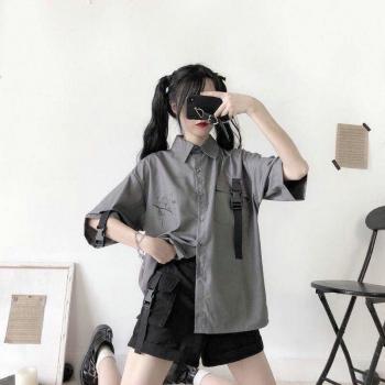 2022 Summer Sweet Style Floral Short Shirt for Girls