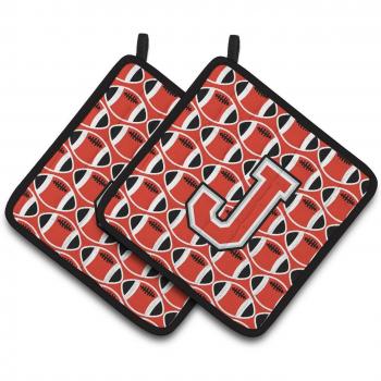 Caroline's Treasures Letter J Football Pot Holders CJ1067-JPTHD