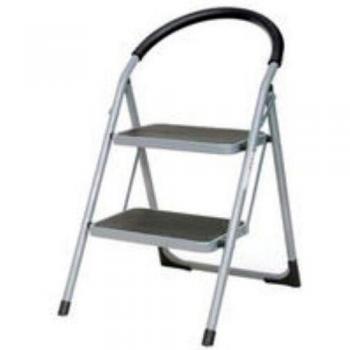White 2 Tread Step Ladder 100kg Capacity, Height to top step 490mm