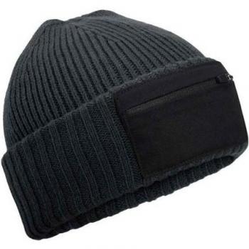 Beanie Zip Patch Noir Unisexe Taille Unique