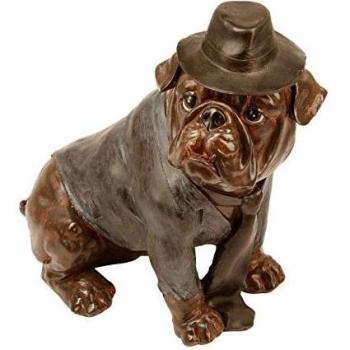 Cane seduto con cappello nero H45cm