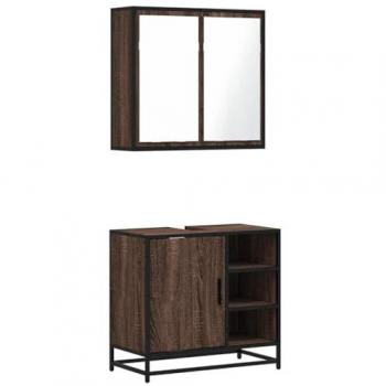 Ensemble de salle de bain 2 pcs Chêne marron