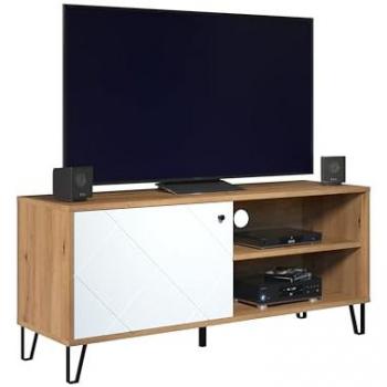 Trendteam TV-Board Touch, TV-Schrank TV-Board Mediawand Lowboard Braun/Weiß 123x56x40cm