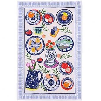 100% Cotton Mediterranean Plates Tea Towel