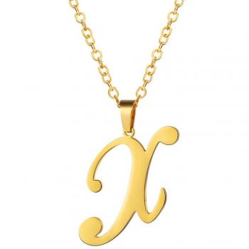 Pendentif Lettre Initiale X en Or 18K pour Femme