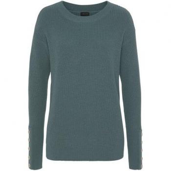 Laura Scott Strickpullover, mit Zierknöpfen (blaugrau-melange)