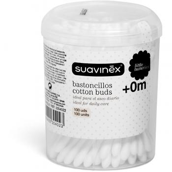 Bastoncini cotonati usa e getta Suavinex – Confezione da 100 pezzi – Per pulizia auricolare