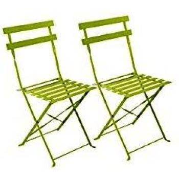 Lot de 2 chaises pliantes bistrot Oviala vert