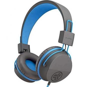 JLAB Audio Jbuddies Studio Volume Safe Folding Over Ear Kids Headphones With Mic GraphiteBlue
