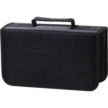 Sac de rangement à fermeture éclair, 128 CD/DVD, noir