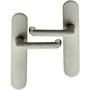 Poignée de porte design en nylon blanc, plaque tubulaire, entraxe ajustable