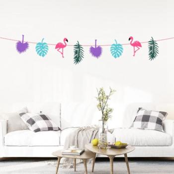 Décor de Fête Flamant Ananas