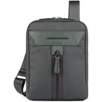 Piquadro Verde Trakai – Borsetta a tracolla 16×22×4 cm in tessuto
