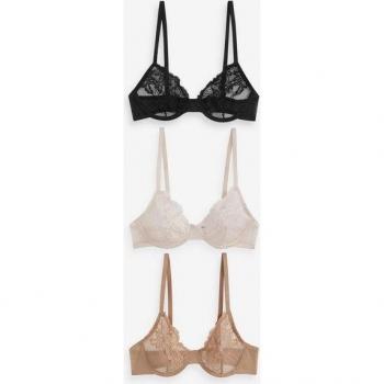 Next BHs ohne Polster in Schwarz/Nude/Crem im 3er-Pack