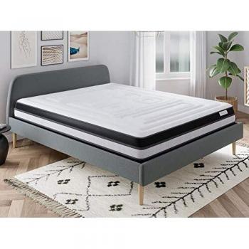 Ensemble Sommeil Elite 140x190 + Lit Ombre Foncé + Sommier Latte Mémoire HD