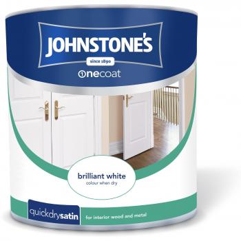 Johnstone's Quick Dry Satin Brilliant White Paint 2.5L